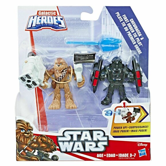 Star Wars Galactic Heroes Chewbacca & First Order TIE Pilot Hasbro Sealed - Picture 1 of 8